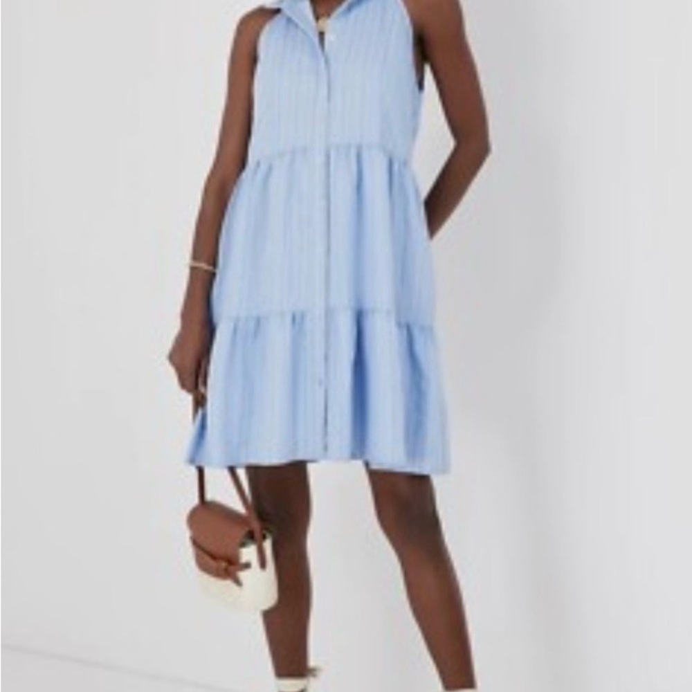 Pomander Place Blue Seersucker Sailor dress